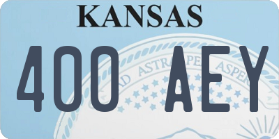 KS license plate 400AEY