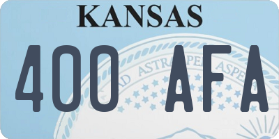 KS license plate 400AFA