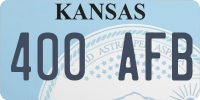 KS license plate 400AFB