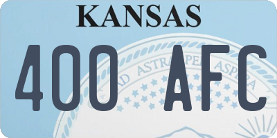 KS license plate 400AFC