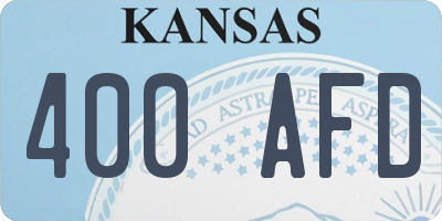 KS license plate 400AFD