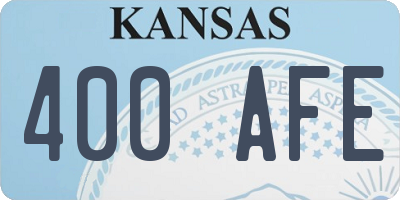 KS license plate 400AFE
