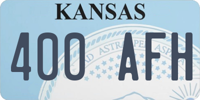 KS license plate 400AFH