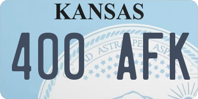 KS license plate 400AFK