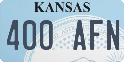 KS license plate 400AFN