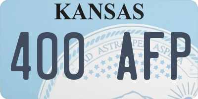 KS license plate 400AFP