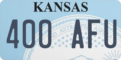 KS license plate 400AFU