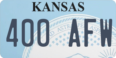 KS license plate 400AFW