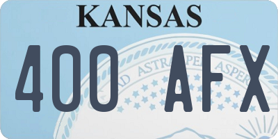 KS license plate 400AFX