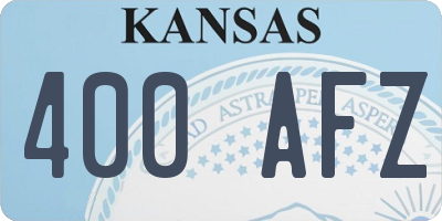 KS license plate 400AFZ