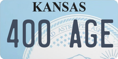 KS license plate 400AGE