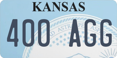 KS license plate 400AGG