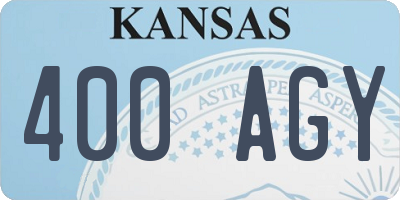KS license plate 400AGY
