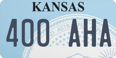 KS license plate 400AHA