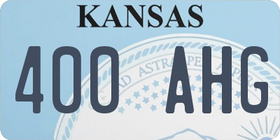 KS license plate 400AHG