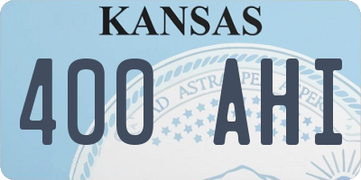 KS license plate 400AHI