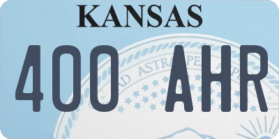 KS license plate 400AHR