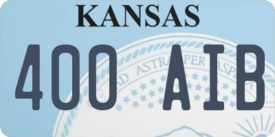 KS license plate 400AIB