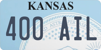 KS license plate 400AIL