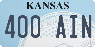 KS license plate 400AIN