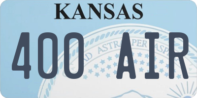 KS license plate 400AIR