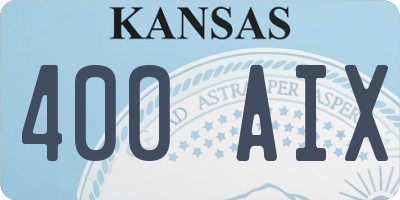 KS license plate 400AIX