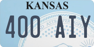 KS license plate 400AIY