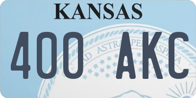 KS license plate 400AKC
