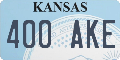 KS license plate 400AKE