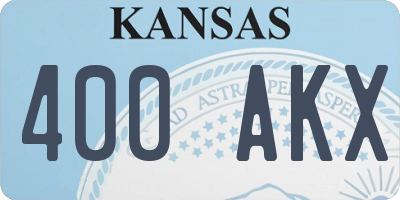 KS license plate 400AKX