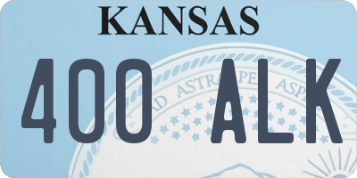 KS license plate 400ALK