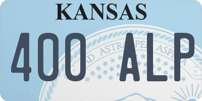KS license plate 400ALP