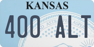 KS license plate 400ALT