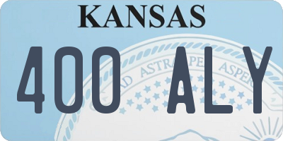 KS license plate 400ALY
