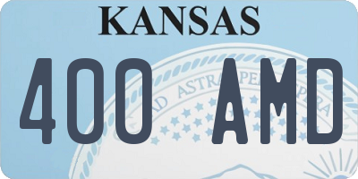 KS license plate 400AMD