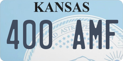 KS license plate 400AMF