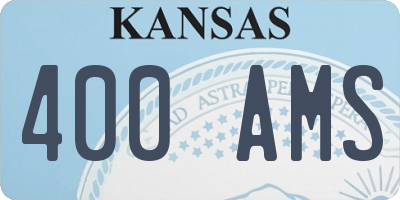 KS license plate 400AMS