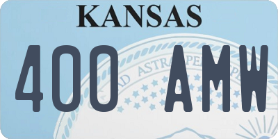 KS license plate 400AMW