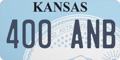 KS license plate 400ANB