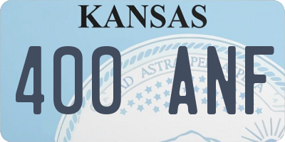 KS license plate 400ANF