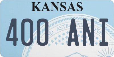 KS license plate 400ANI
