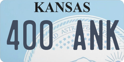 KS license plate 400ANK