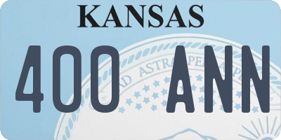 KS license plate 400ANN
