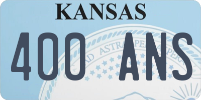 KS license plate 400ANS