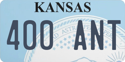 KS license plate 400ANT