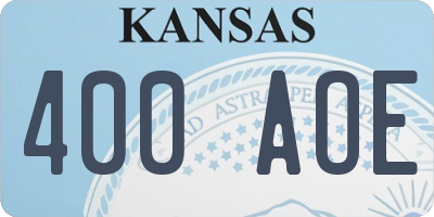 KS license plate 400AOE