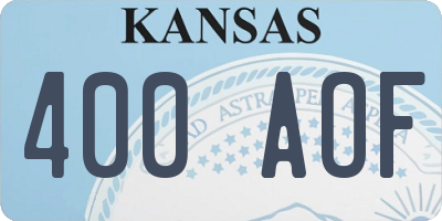 KS license plate 400AOF
