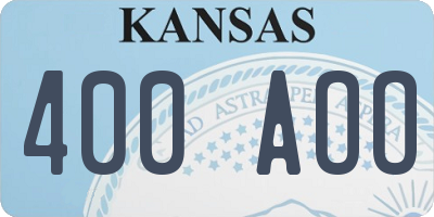 KS license plate 400AOO