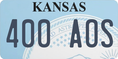 KS license plate 400AOS