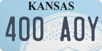KS license plate 400AOY
